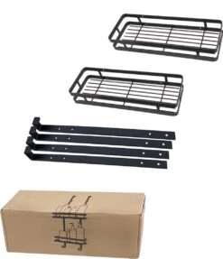 Merkloos Stainless Doucherek Zonder Boren - Douche- En Badrekje - Doucherek Zwart - Doucherek Hangend - Badkamer Accessoires - RVS - 2 Laags -Badkamer Product Winkel 1032x1200