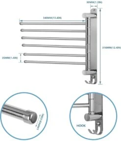 Handdokenrek Badkamer - Handdoekhouder RVS 180° Draaibare Badhanddoekhouder Met 6 Armen Zwenkarm Handdoekenrek Wandmontage Met Haken Badkamerhanddoekhouders Voor Badkamer, Keuken En Kledingkast - (WK 02123) 11 Handdokenrek Badkamer - Handdoekhouder RVS 180° Draaibare Badhanddoekhouder Met 6 Armen Zwenkarm Handdoekenrek Wandmontage Met Haken Badkamerhanddoekhouders Voor Badkamer, Keuken En Kledingkast - (WK 02123) -Badkamer Product Winkel 1034x1200 1