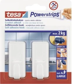 Tesa Powerstrips Haken Classic Large - Wit - 2 Stuks 20 Tesa Powerstrips Haken Classic Large - Wit - 2 Stuks -Badkamer Product Winkel 1039x1200