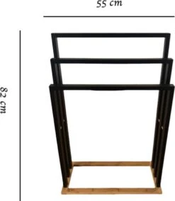 Handdoekrek Badkamer - Handdoekrek - Handdoekladder - Handdoekrek Zonder Boren - Handdoekrek Vrijstaand - Handdoekenrek Badkamer - Handdoekenrek Vrijstaand - Handdoekenrek - Handdoekenladder - Zwart - Hout - Zonder Boren -Badkamer Product Winkel 1044x1200