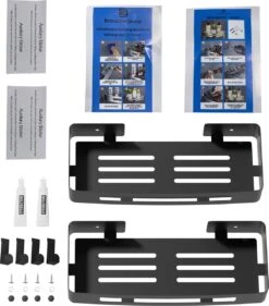 BrandtBergkamp RVS Doucherek 2 Laags – Zonder Boren – Doucherekje Hangend – Badkamerrek Zwart -Badkamer Product Winkel 1054x1200 1