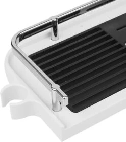 Merkloos Doucherek Zonder Boren –Douchemand- Badkamerrek-Doucheplank- Badkamer Organiser- Doucherek Hangend-Doucherek Zwart – Doucherek Hangend – Badkamer Organizer – Douche Organizer - Doucherekje - Doucherekje Zonder Boren-Zilver-Zwart-Wit -Badkamer Product Winkel 1058x1200