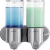 Simplehuman Zeepdispenser Wand Duo - RVS - 22.6x9.4x24.5 Cm - Zilver 1 Simplehuman Zeepdispenser Wand Duo - RVS - 22.6x9.4x24.5 Cm - Zilver -Badkamer Product Winkel 1061x1200 1