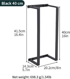 Handdoekrek - 40 Cm - RVS - Handdoekhouder BaderiQ Paris Small - MODEL 2023 - Badkamer Of Toiletruimte - Schroeven Of Plakken - Handdoekenhouders - Handdoekhaak - Rvs Mat Zwart Poedercoating - Small H40xB20xD14 - Ook Beschikbaar In 70 Cm -Badkamer Product Winkel 1069x1200 1