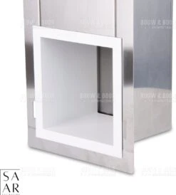 SAAR -Inbouw Toilet Reserve Rolhouder RVS - Met - MAT WIT - Inzetstuk , (uitneembaar) -72 X 20 X 13 Cm - Inbouwdiepte 12 Cm -Badkamer Product Winkel 1083x1200 3