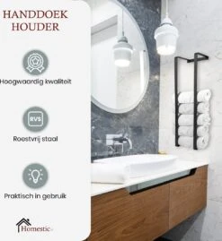 Homestic© Handdoekrek Zonder Boren - Antioch Stalen Handdoekhouder Voor In De Badkamer/Keuken/Camper/Tuin - 70x20x13 - Antraciet 14 Homestic© Handdoekrek Zonder Boren - Antioch Stalen Handdoekhouder Voor In De Badkamer/Keuken/Camper/Tuin - 70x20x13 - Antraciet -Badkamer Product Winkel 1101x1200