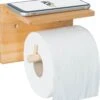 JoFlow® Toiletrolhouder Met Plankje | Wc Rolhouder Staand | Bamboe Badkamer Accessoires | Montage Met Schroeven En/of 3M Plakstrips -Badkamer Product Winkel 1103x1200