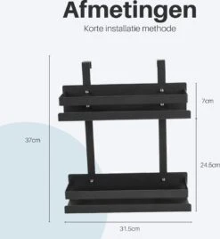 Doucherek Hangend - Ophangbaar Doucherek Matzwart - Twee Lagen - Badkamerrek - Doucherek Zonder Boren - 2 Laags - Badkamer Accessoires 19 Doucherek Hangend - Ophangbaar Doucherek Matzwart - Twee Lagen - Badkamerrek - Doucherek Zonder Boren - 2 Laags - Badkamer Accessoires -Badkamer Product Winkel 1105x1200 1