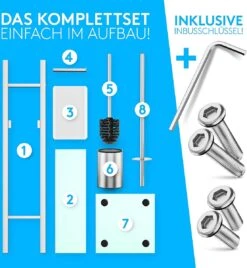 EDELHAND© Toiletpapierhouder Staand Als Toiletset [met GRATIS Toiletborstel] - Roestvrijstalen Toiletpapierhouder Staand Met Toiletborstel En Toiletpapieropslag - Toiletset Met Dienblad -Badkamer Product Winkel 1106x1200