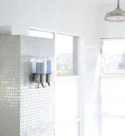 Simplehuman Zeepdispenser Wand Duo - RVS - 22.6x9.4x24.5 Cm - Zilver -Badkamer Product Winkel 1112x1200 2