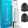 EDELHAND© Toiletpapierhouder Staand Als Toiletset [met GRATIS Toiletborstel] - Roestvrijstalen Toiletpapierhouder Staand Met Toiletborstel En Toiletpapieropslag - Toiletset Met Dienblad -Badkamer Product Winkel 1114x1200