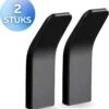 Ragnal® Zelfklevende Handdoekhaakjes RVS– Handdoekhouder- Handdoekhaak - Set Van 2 - Zwarte Handdoekhaken – Wandhaken - Waterbestendig - Handdoekhaakjes - Ophanghaken - Handdoekhaken - 3M Plakstrip - Zwarte Handdoekhaakjes - Mat Zwart -Badkamer Product Winkel 1123x1200