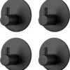 Trendfield Handdoekhaakjes Zelfklevend Rond - 4 Zwarte Handdoek Haakjes - Ronde Handdoekhaak - Zwart -Badkamer Product Winkel 1128x1200