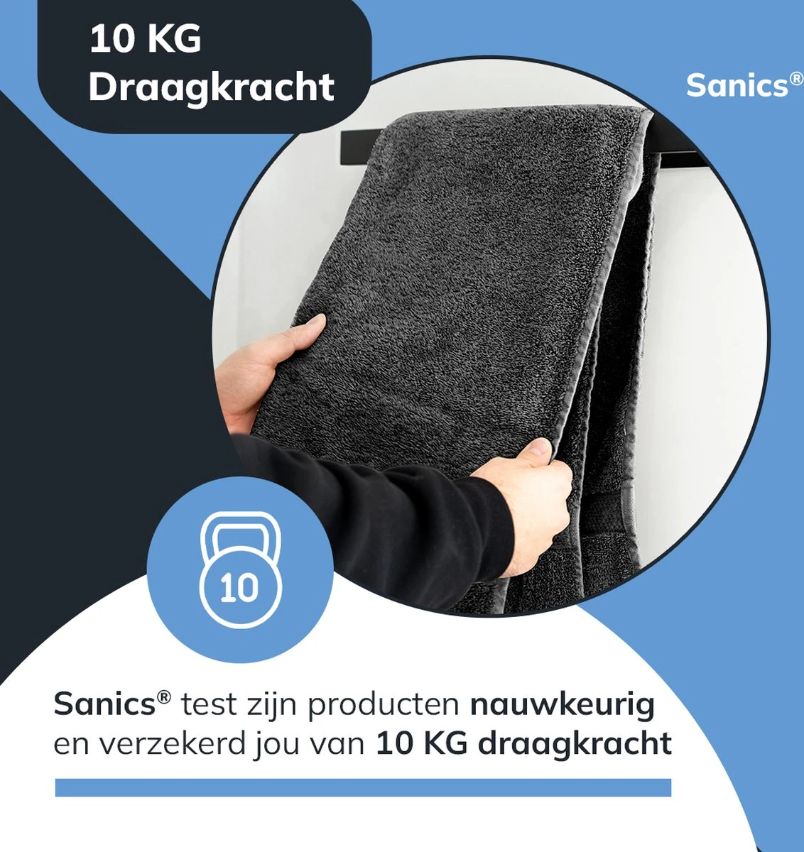 Sanics Handdoekrek Zwart 40 CM – Badkamer Of Keuken – Handdoekstang Zelfklevend – Handdoekhouder 4 Sanics Handdoekrek Zwart 40 CM – Badkamer Of Keuken – Handdoekstang Zelfklevend – Handdoekhouder - Afbeelding 2