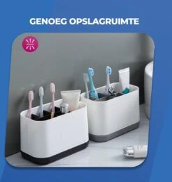 Roegaarden Tandenborstelhouder – Badkamer Organizer – 6 Sorteervakken - Met Lekbak -Wit -Badkamer Product Winkel 1132x1200 4
