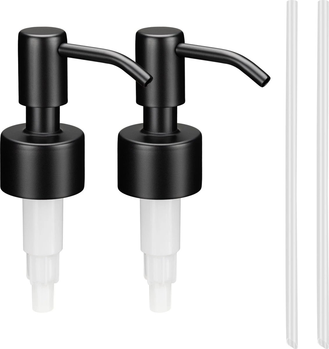 Navaris Roestvrijstalen Zeepdispenserkop Set X2 - Opschroefbare Pompkop Voor Flessen - 26-28 Mm Mondstuk Voor Vloeistof, Lotion - Zwart 3 Navaris Roestvrijstalen Zeepdispenserkop Set X2 - Opschroefbare Pompkop Voor Flessen - 26-28 Mm Mondstuk Voor Vloeistof, Lotion - Zwart