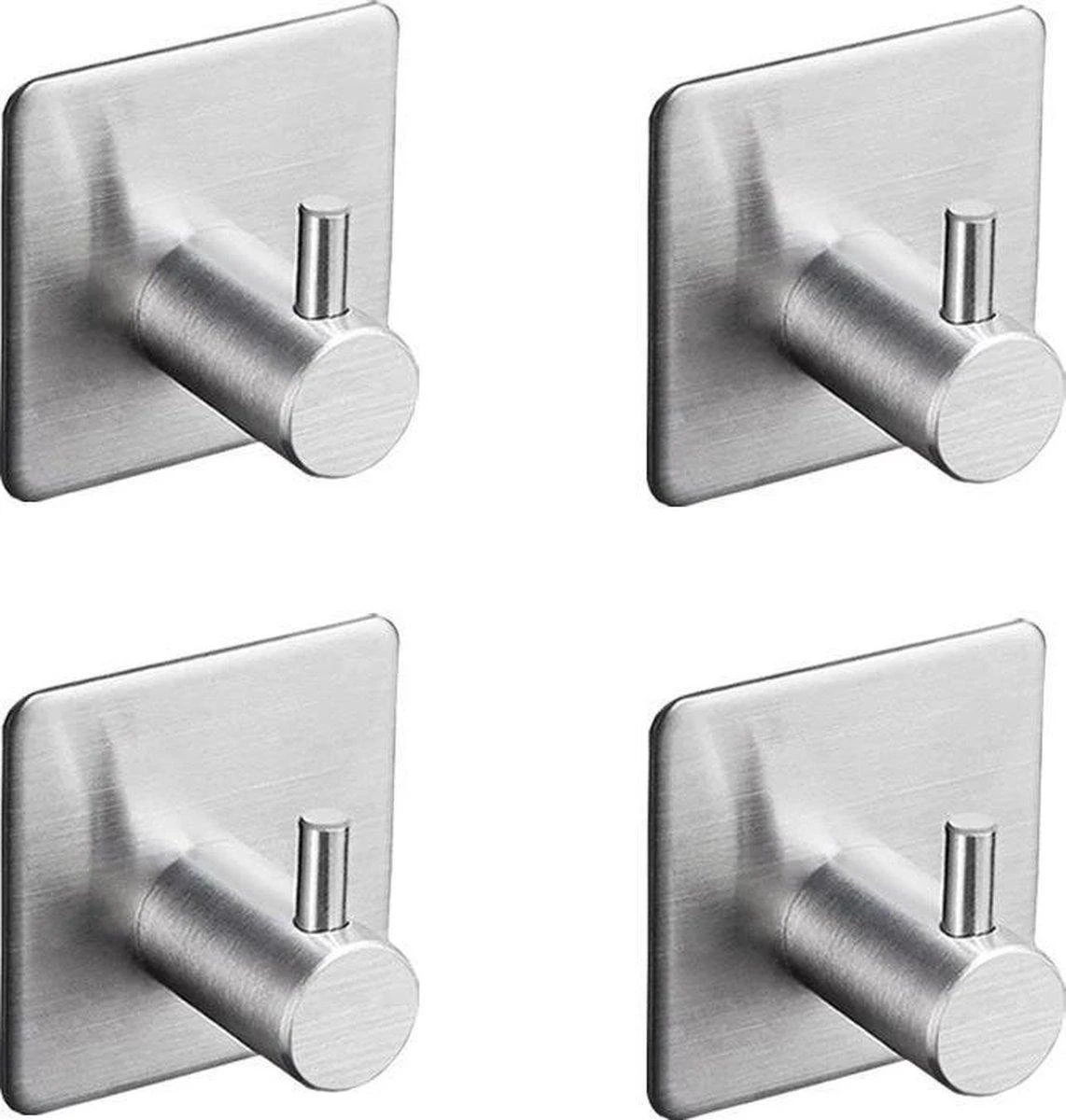 Merkloos RiMa7 - Handdoekhaakjes - Ophanghaak - RVS - Zilver - Zelfklevend Vierkant - 4 Stuks 2 Merkloos RiMa7 - Handdoekhaakjes - Ophanghaak - RVS - Zilver - Zelfklevend Vierkant - 4 Stuks