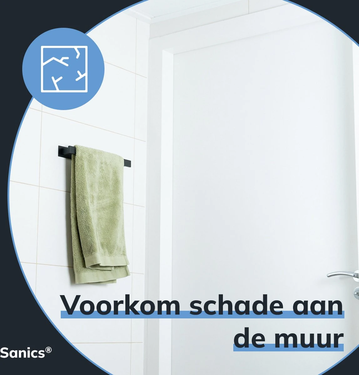 Sanics Handdoekrek Zwart 40 CM – Badkamer Of Keuken – Handdoekstang Zelfklevend – Handdoekhouder 8 Sanics Handdoekrek Zwart 40 CM – Badkamer Of Keuken – Handdoekstang Zelfklevend – Handdoekhouder - Afbeelding 6