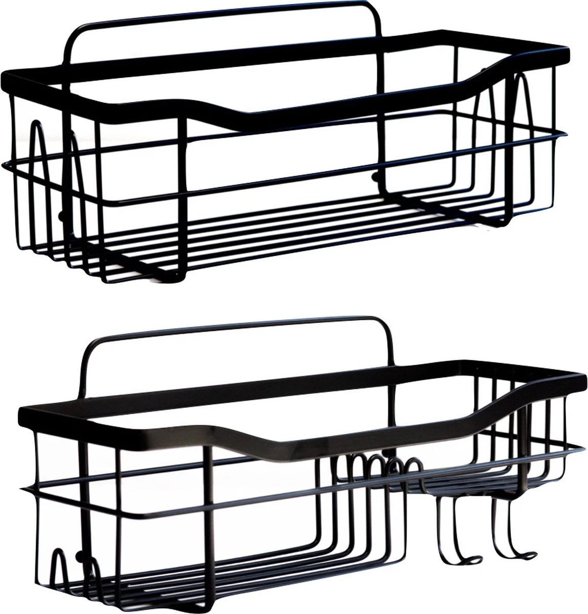 STRICX Doucherek 2 Laags Zwart - Zelfklevend Doucherek Inclusief 3 Ophanghaakjes - Doucherek Voor Badkamer / Keuken - Doucherek Met Plakstrip - Keukenrek Met Plakstrip - Badrek Douche - Kruidenrek Specerijen - Badkamerrek Douchemandje 6 STRICX Doucherek 2 Laags Zwart - Zelfklevend Doucherek Inclusief 3 Ophanghaakjes - Doucherek Voor Badkamer / Keuken - Doucherek Met Plakstrip - Keukenrek Met Plakstrip - Badrek Douche - Kruidenrek Specerijen - Badkamerrek Douchemandje - Afbeelding 4