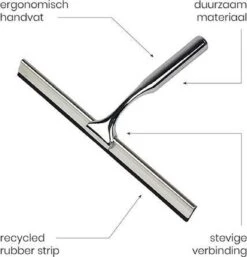 Aquafy Raamwisser RVS - Incl. Douchespons - Douchetrekker Voor Badkamer - Raamwisser Douche - Douchewisser RVS - Luxe Trekker Met Ophanghaak -Badkamer Product Winkel 1154x1200 6