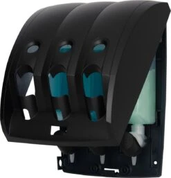 Aquathof, Zeepdispenser, Mat Zwart, 3 Kamer, 3 Reservoirs, 3x350ml, Hangend, Wandmontage -Badkamer Product Winkel 1155x1200 4