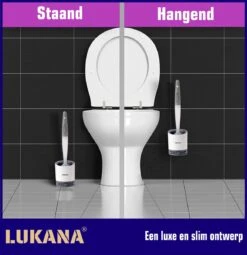 Lukana Siliconen WC Borstel Met Zeepdispenser - Hervulbaar - Vrijstaand Of Hangend - Sneldrogend, Hygiënisch & Antibacteriële Werking - Zonder Boren - Toilet Brush - Toiletborstel Houder - Lekbak -Badkamer Product Winkel 1162x1200 3