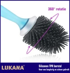 Lukana Siliconen WC Borstel Met Zeepdispenser - Hervulbaar - Vrijstaand Of Hangend - Sneldrogend, Hygiënisch & Antibacteriële Werking - Zonder Boren - Toilet Brush - Toiletborstel Houder - Lekbak -Badkamer Product Winkel 1164x1200 4