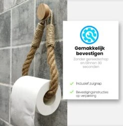 Jelta Toiletrolhouder Zonder Boren- Wc Rolhouder - Zuignap - Zelfklevend - Hout En Touw -Badkamer Product Winkel 1170x1200 2
