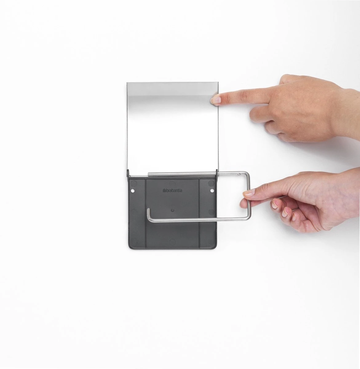 Brabantia ReNew WC Rolhouder - Met Klep - Brilliant Steel 9 Brabantia ReNew WC Rolhouder - Met Klep - Brilliant Steel - Afbeelding 7