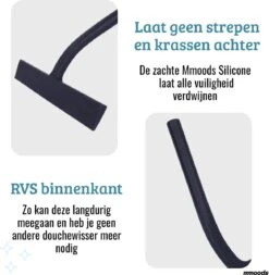 Mmoods Douchewisser Zwart - Douche Trekker Met Zuignap - Vloerwisser Badkamer - Vloertrekker RVS -Badkamer Product Winkel 1171x1200 6