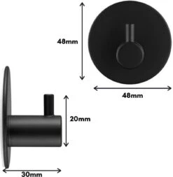 Toiletrolhouder Inclusief Handdoekhaak - Zonder Boren - Zelfklevend - Zwart - Staand -Badkamer Product Winkel 1172x1200