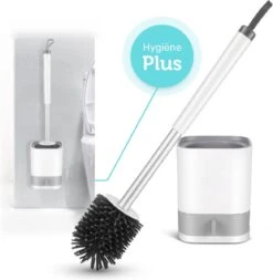 WC Borstel - Toiletborstel - WC Borstel Met Houder - Siliconen Toiletborstel - Vrijstaand Of Hangend - Slimme Lekbak - Optimale Hygiëne