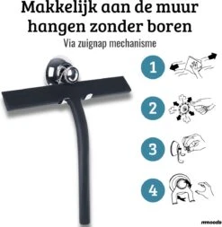 Mmoods Douchewisser Zwart - Douche Trekker Met Zuignap - Vloerwisser Badkamer - Vloertrekker RVS -Badkamer Product Winkel 1172x1200 8