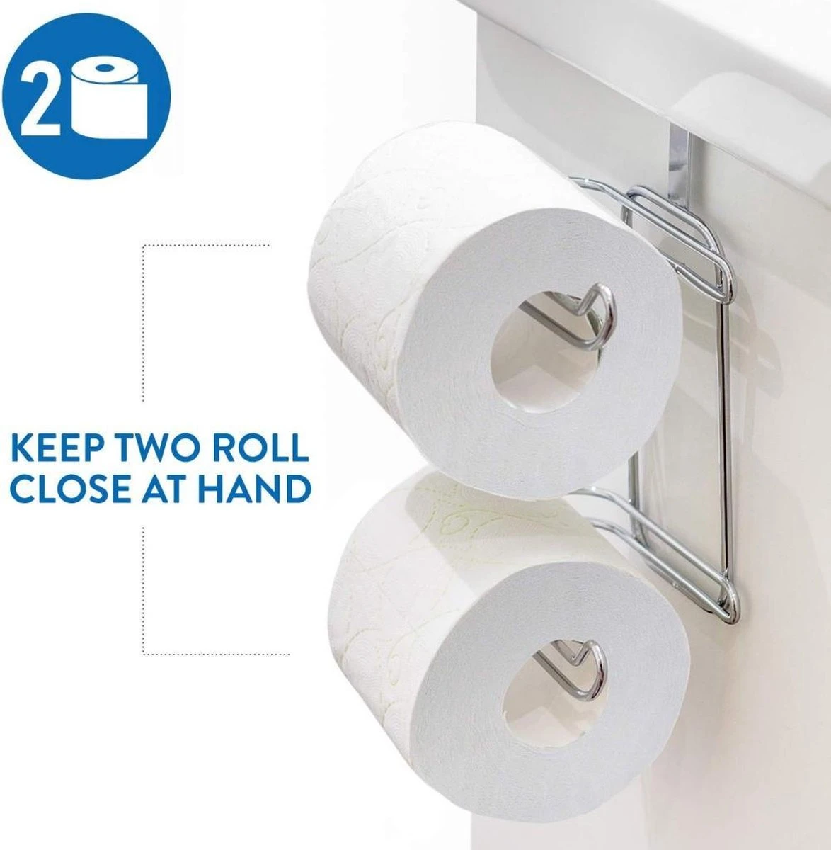 Wonderworker Clever - Hangende RVS Toiletpapier Houder - WC Rolhouder Hangend Verchroomd - Closetrolhouder - Reserverolhouder - WC Rol Houder - Dubbele Closetrolhouder - Zonder Boren & Schroeven - Geschikt Voor Toiletpot/Over De Deur - Verchroomd 9 Wonderworker Clever - Hangende RVS Toiletpapier Houder - WC Rolhouder Hangend Verchroomd - Closetrolhouder - Reserverolhouder - WC Rol Houder - Dubbele Closetrolhouder - Zonder Boren & Schroeven - Geschikt Voor Toiletpot/Over De Deur - Verchroomd - Afbeelding 7