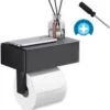 Merkloos Toti - Wc Rolhouder - Opbergvak- Zwart - Met Plankje - Zelfklevend/boren/zonder Boren - Toiletrolhouder -Badkamer Product Winkel 1178x1200 1