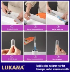 Lukana Siliconen WC Borstel Met Zeepdispenser - Hervulbaar - Vrijstaand Of Hangend - Sneldrogend, Hygiënisch & Antibacteriële Werking - Zonder Boren - Toilet Brush - Toiletborstel Houder - Lekbak -Badkamer Product Winkel 1178x1200 4