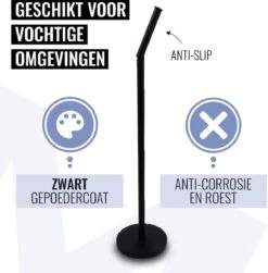 MM Brands WC Rolhouder - Toiletrol Houder Staand - WC Papier Rollenhouder Zonder Boren - Zwart -Badkamer Product Winkel 1180x1200