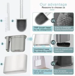 Merkloos WC Borstel Met Houder | WC Borstel | Vrijstaand | Flexibel | Wit | Inclusief Ophangsysteem En Gratis Borsteltje -Badkamer Product Winkel 1187x1200 5