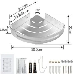 Sens Design Doucherekjes Set Van 3 - Doucherek Zonder Boren - Zilver -Badkamer Product Winkel 1189x1200 7