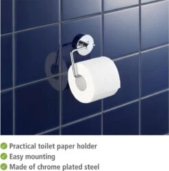 WENKO Vacuum-Loc Toiletrolhouder Milazzo Chroom - WC Rolhouder - Bevestigen Zonder Boren -Badkamer Product Winkel 1192x1200