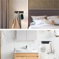 Merkloos Handdoekhaakjes - 3 In 1 Handdoekhaak - Wandhaak - Muurhaak - Zwart -Badkamer Product Winkel 1195x1200 4