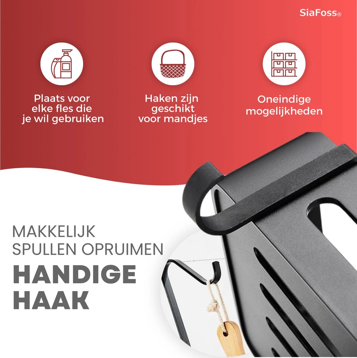 SIAFOSS Doucherek Zonder Boren Doucherek Hangend - 100% Stevig - 100% RVS - Hangend Badkamerrekje - Doucherek Aan Douchewand - Badkamer Accessoires - RVS Zwart - 2 Laags - Douchemand 9 SIAFOSS Doucherek Zonder Boren Doucherek Hangend - 100% Stevig - 100% RVS - Hangend Badkamerrekje - Doucherek Aan Douchewand - Badkamer Accessoires - RVS Zwart - 2 Laags - Douchemand - Afbeelding 7