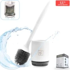 MyLife WC Borstel Met Houder - Toiletborstel - Staand Of Hangend - Extra Hygiënisch - Inclusief Muurklever - Ventilatieroosters - Nieuw Design