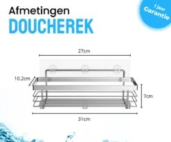 RVS Doucherek Zelfklevend Zonder Boren - Douchemand Hangend - 15KG Draagvermogen - Zilver/Chroom 14 RVS Doucherek Zelfklevend Zonder Boren - Douchemand Hangend - 15KG Draagvermogen - Zilver/Chroom -Badkamer Product Winkel 1200x1000 5