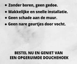 HouseLife™ Doucherek Zonder Boren - Zwart - Zelfklevend - Douchemand - Badkamer Doucherek – 30 Cm - Incl. 2 Sterke Muurstickers -Badkamer Product Winkel 1200x1000 8