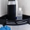 Doucherek Zonder Boren Badkamer Accessoires Zelfklevend | Douchemandje | Badrek | Douche Rek Zwart | Hoekrek Hangend | Blueplato®