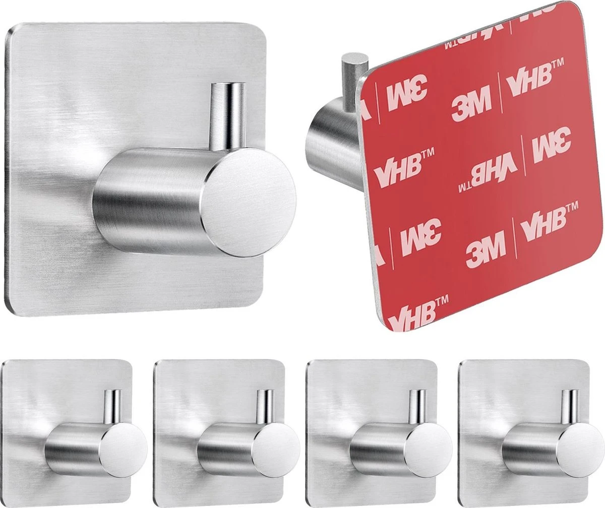 Tatkraft George Heavy Duty Zelfklevende Wandhaakjes - RVS Handdoekhouder Haak - Muur Ophang Zelfklevend Muurhaak Ophanghaakjes - Handdoekklem Keuken Ophanghaak Zonder Boren - Wand Theedoek / Handdoek Houder - Universeel Gebruik - Set Van 4 Stuks 3 Tatkraft George Heavy Duty Zelfklevende Wandhaakjes - RVS Handdoekhouder Haak - Muur Ophang Zelfklevend Muurhaak Ophanghaakjes - Handdoekklem Keuken Ophanghaak Zonder Boren - Wand Theedoek / Handdoek Houder - Universeel Gebruik - Set Van 4 Stuks