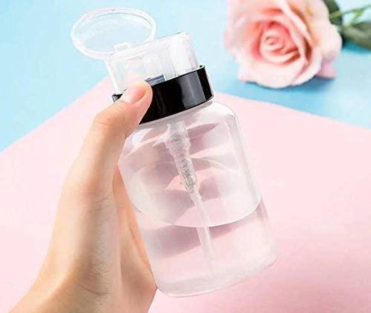 Doodadeals® Pompflesje - 2 Stuks X 220 Ml - Navulbaar - Pompfles - Pompflacon Leeg - 2x Pomp Dispenser - Voor Nagellak Remover - Make-up Remover - Alcohol 3 Doodadeals® Pompflesje - 2 Stuks X 220 Ml - Navulbaar - Pompfles - Pompflacon Leeg - 2x Pomp Dispenser - Voor Nagellak Remover - Make-up Remover - Alcohol