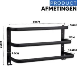Qualux® Handdoekrek Inclusief Handdoek - 3 Stangen - Badkamer - Handdoekrek Zwart - Handdoekstang - Handdoekhouder - Handdoekenrek 16 Qualux® Handdoekrek Inclusief Handdoek - 3 Stangen - Badkamer - Handdoekrek Zwart - Handdoekstang - Handdoekhouder - Handdoekenrek -Badkamer Product Winkel 1200x1025