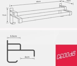 Merkloos Cgoods Handdoekrek Dubbele Stang Zonder Boren - Handdoekrek Badkamer - Handdoekhouder - Handdoekstang - 60CM 14 Merkloos Cgoods Handdoekrek Dubbele Stang Zonder Boren - Handdoekrek Badkamer - Handdoekhouder - Handdoekstang - 60CM -Badkamer Product Winkel 1200x1032